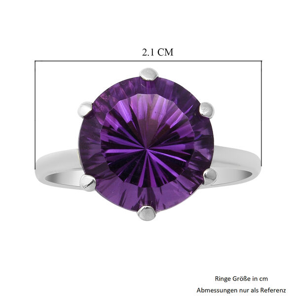 Lusaka Amethyst Solitär Ring 925 Silber Platin-Überzug image number 5