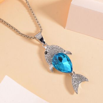 Mehrfarbiger Kristall Halskette ca. 60 cm