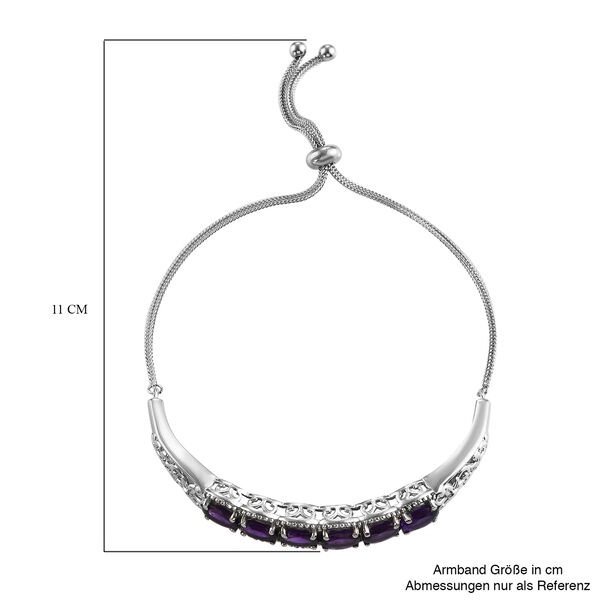 Flexibles, afrikanisches Amethyst-Armband in Silberton, 5,36 ct. image number 5