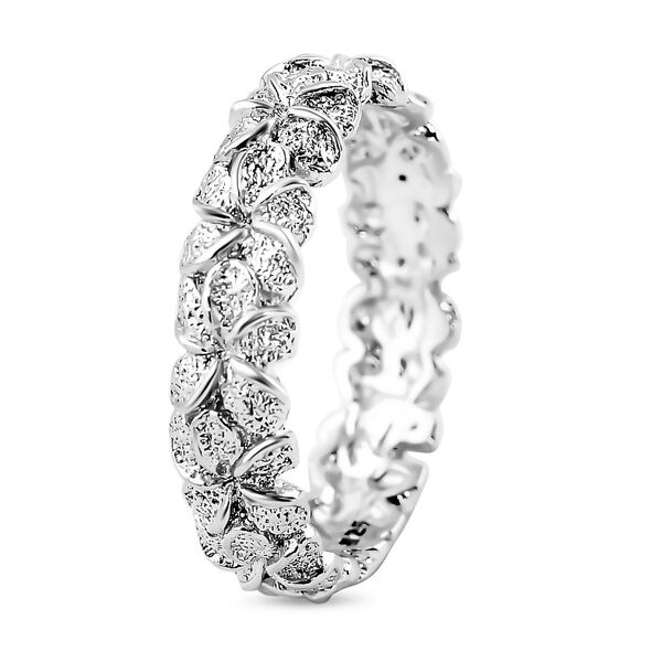 Royal Bali Kollektion - Floraler Silber-Bandring image number 3