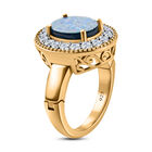 Boulder Opal Triplett und Zirkon-Ring, mit magnetischem Öffnungsmechanismus 925 Silber vergoldet  ca. 2,51 ct image number 4
