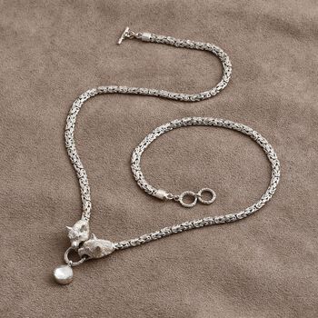 Royal Bali - Moissanit Halskette ca. 56 cm 925 Silber ca. 0,89 ct.