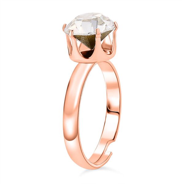 4er Set - Wei&szlig;er Kristall Schmuckset Nickelfreies Messing ros&eacute;vergoldferben, Flexibles (Gr&ouml;&szlig;e 17.00-18.00) image number 4