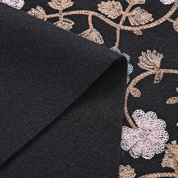 Bestickter Schal mit t&uuml;rkisfarbene Blumen Stickerei image number 3