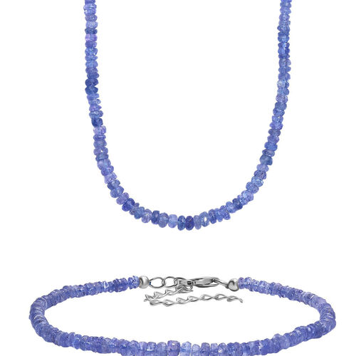 Tansanit 45cm Halskette und 19cm Armband image number 0