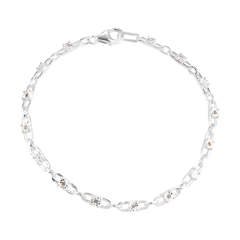 Weißes Diamant-Armband, 19 cm, 0,10 ct. image number 0