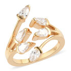 LUSTRO STELLA - feinster Zirkonia Bypass-Ring, 925 Silber vergoldet image number 3