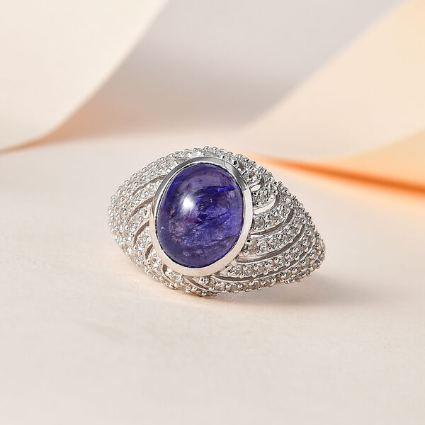 Tansanit und Zirkon Ring - 4,64 ct. image number 2