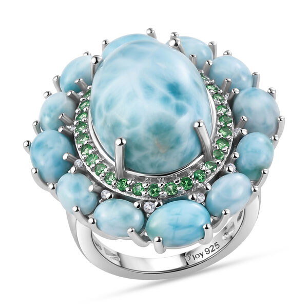 D'Joy Larimar Ring 925 Silber Rhodiniert (Gr&ouml;&szlig;e 17.00) ca. 23,34 ct image number 3