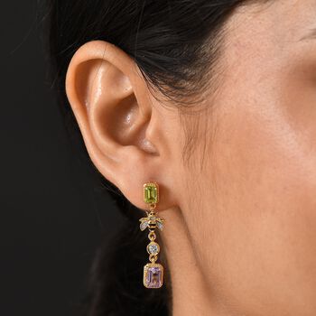 GP Trionfo Kollektion - Rose De France Amethyst, Peridot, Zirkon und blaue Saphir Ohrringe - 3,52 ct.