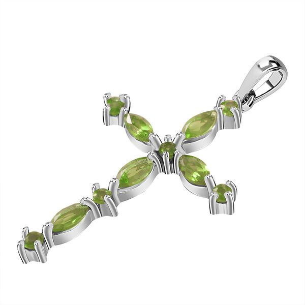 Nat&uuml;rlicher Peridot Anh&auml;nger 925 Silber rhodiniert ca. 1.75 ct image number 2