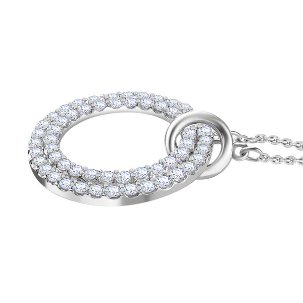 LUXURIANT SI-GH Labor Diamant Anh&auml;nger mit 43+5cm Kette - 1 ct. image number 2