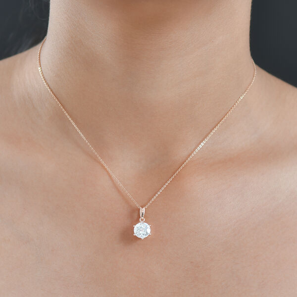 D'Joy Moissanit Anh&auml;nger mit 50cm Kette, 925 Silber ros&eacute;vergoldet - 1,80 ct. image number 3