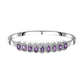 Afrikanischer Amethyst Armreif ca. 20 cm Edelstahl ca. 4.52 ct