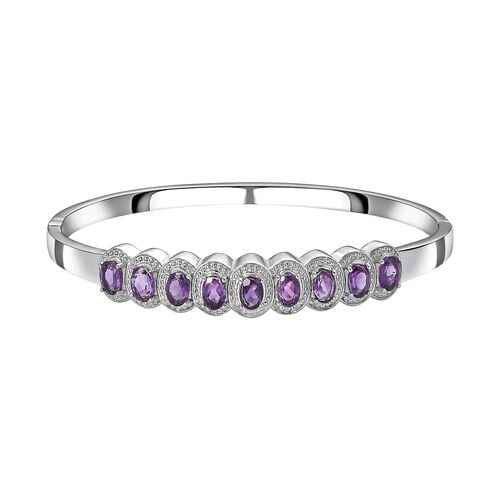 Afrikanischer Amethyst Armreif ca. 20 cm Edelstahl ca. 4.52 ct image number 0