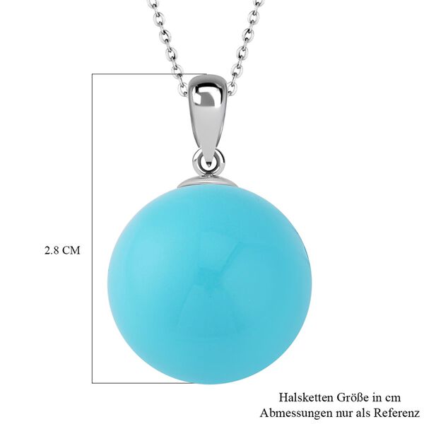 2er Set - T&uuml;rkis Muschelkernperlen Ohrringe und Anh&auml;nger mit Kette Schmuckset, Edelstahl, 925 Silber rhodiniert image number 7