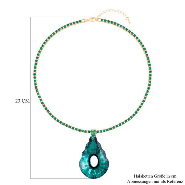 Kunsthandwerklicher gr&uuml;ner Kristall-Anh&auml;nger mit 50cm Halskette image number 4