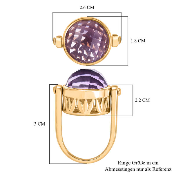 EVER TRUE Rose De France Amethyst Ring Nickelfreies Messing (Gr&ouml;&szlig;e 19.00) ca. 12,95 ct image number 6