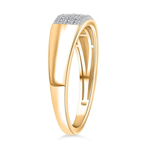 LUXURIANT VS-EF Labor Diamant Ring, 925 Silber 750 Gelbgold Vermeil - 0,20 ct. image number 4