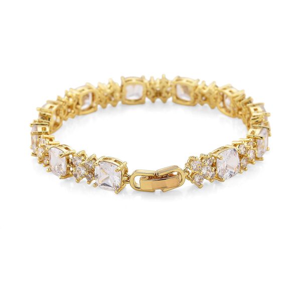 Wei&szlig;er Zirkonia Armband ca. 19 cm Nickelfreies Messing 5.00 ct image number 4