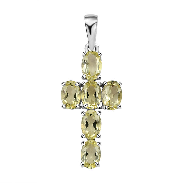Ouro Verde-Quarz Kreuz-Anh&auml;nger - 2,50 ct.