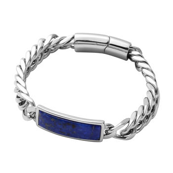 Lapislazuli-Armband, 20 cm, Edelstahl ca. 40,00 ct