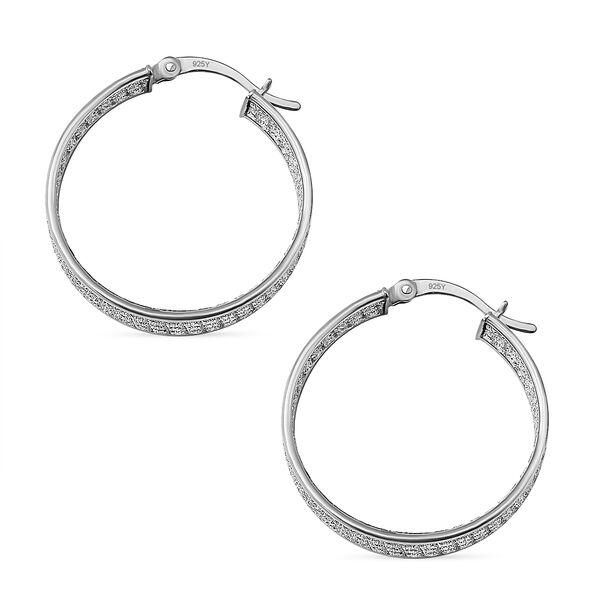 NY Kollektion- Diamantschliff-Creolen in rhodiniertem Silber image number 2