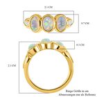 Natürlicher, äthiopischer Opal und weißer Zirkon-Ring, 925 Silber vergoldet  ca. 0,95 ct image number 6