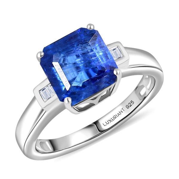 LUXURIANT AA Natürlicher Kaschmir Kyanit und Labor Diamant Ring - 3,15 ct. image number 4
