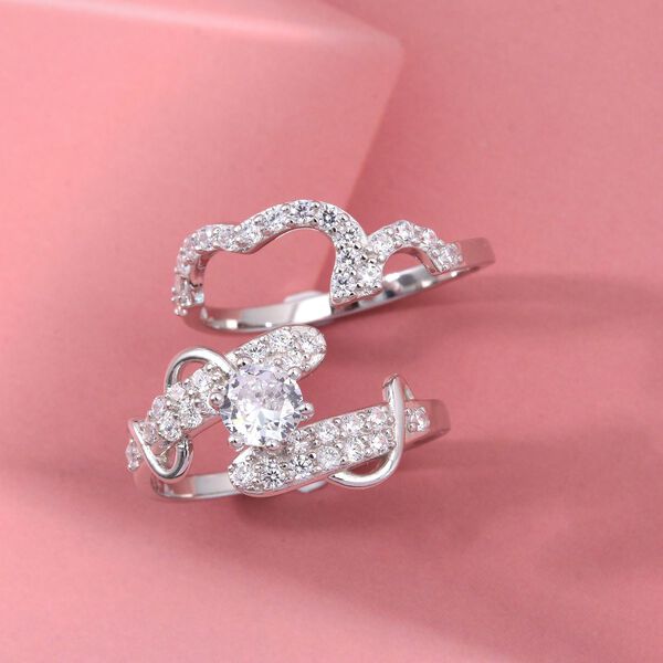 Lustro Stella 2er-Set Zirkonia Ringe image number 1