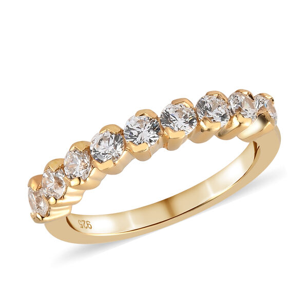 LUSTRO STELLA Hergestellt mit ZIRKONIA Band Ring 925 Silber 585 Vergoldet (Gr&ouml;&szlig;e 16.00) ca. 1,50 ct image number 4