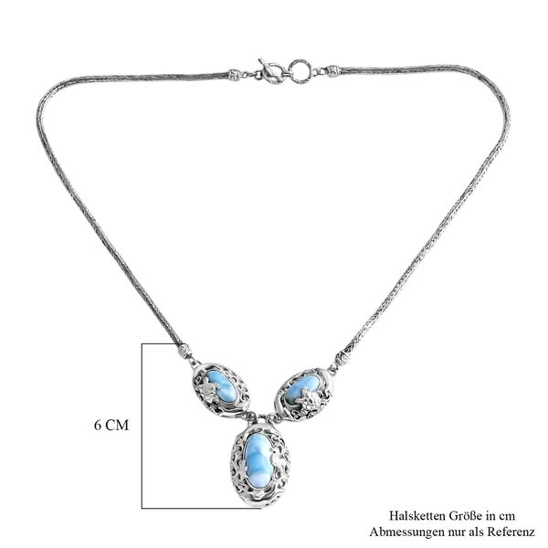 Royal Bali - Larimar Halskette ca. 50 cm 925 Silber ca. 18.29 ct image number 6