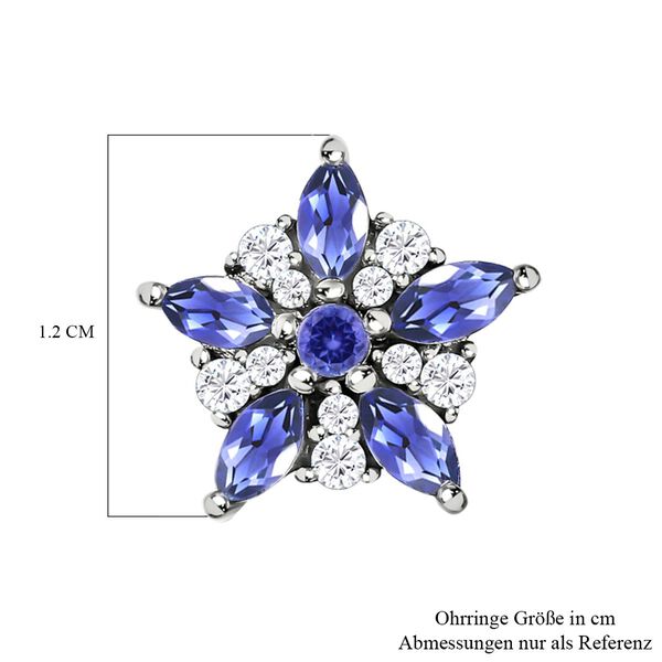 Tansanit und wei&szlig;e Zirkon-Ohrringe - 1,18 ct. image number 5