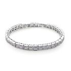 Wei&szlig;er Zirkonia Armband ca. 18 cm mit 2.5 cm extender, silberfarben