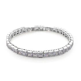 Weißer Zirkonia Armband ca. 18 cm mit 2.5 cm extender, silberfarben