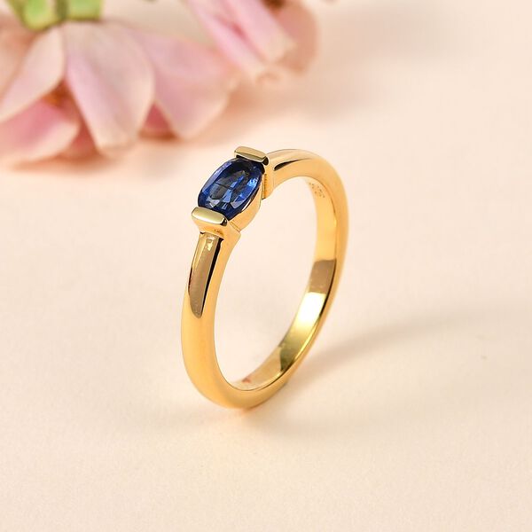 Kyanit Ring 925 Silber vergoldet (Gr&ouml;&szlig;e 17.00) ca. 0,58 ct image number 2