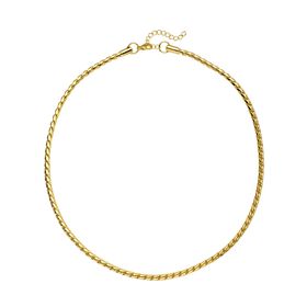 Glänzende Rollenkette, ca. 56 cm, reiner Edelstahl IP-Gelbbeschichtung ca. 52,10g