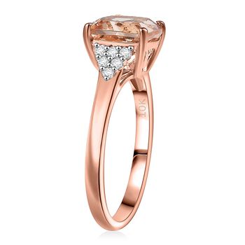 LUXORO AAA Morganit, Wei&szlig;er Diamant Ring 417 Gold (Gr&ouml;&szlig;e 19.00) ca. 3,03 ct