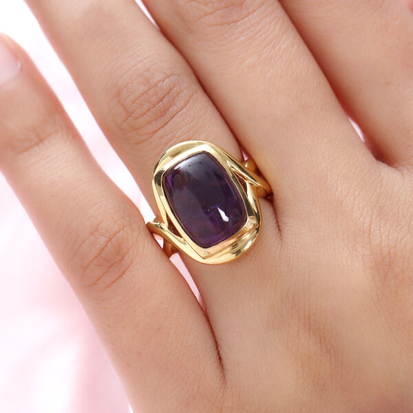 Afrikanischer Amethyst Ring, 925 Silber Gelbgold Vermeil  ca. 3,00 ct image number 3