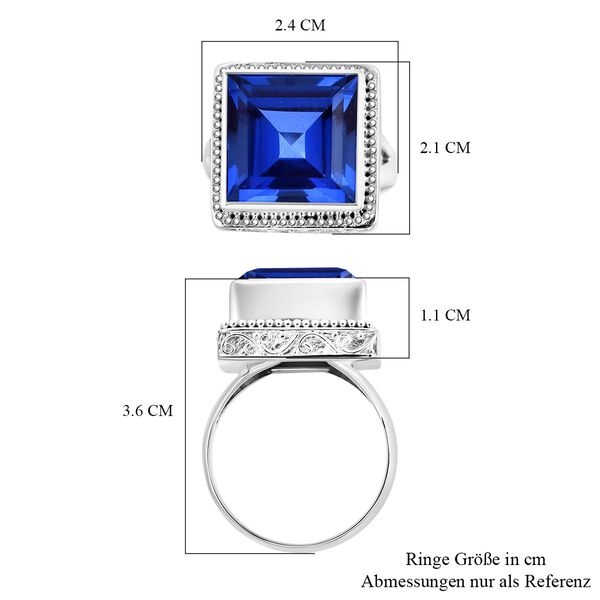 Royal Bali Kollektion - Blauer ceylonfarbener Saphir Triplett Quarz Ring - 18,34 ct. image number 5