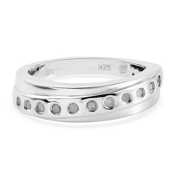 Diamant Ring 925 Silber platiniert (Gr&ouml;&szlig;e 16.00) ca. 0,20 ct