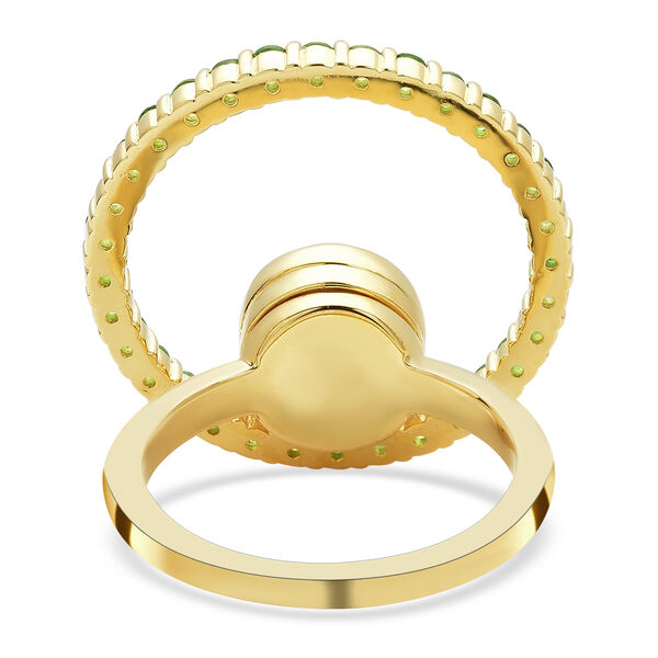 Natürlicher, äthiopischer Opal und natürlicher Chromdiopsid-Ring, 925 Silber vergoldet  ca. 2,65 ct image number 6