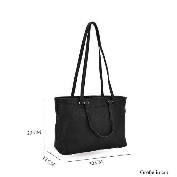 Echtleder-Shopper mit Doppelhenkel, 30x12x23cm, Schwarz image number 6