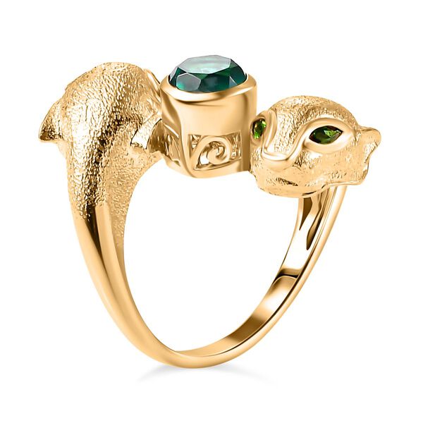 GP Trifono Kollektion- Pfau Triplett Quarz, Chromdiopsid und Kanchanaburi blauer Saphir-Ring - 1,87 ct. image number 5