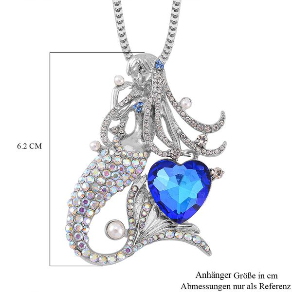 Blauer Magie Farbe Kristall, Kunststoff Perle Anh&auml;nger mit Kette ca. 71 cm + 5 cm Extender image number 6