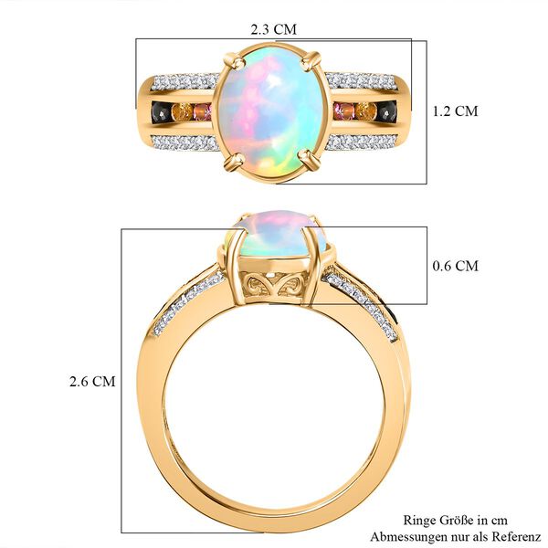 AA &auml;thiopischer Welo Opal, Multi-Turmalin und Zirkon Ring - 2 ct. image number 8