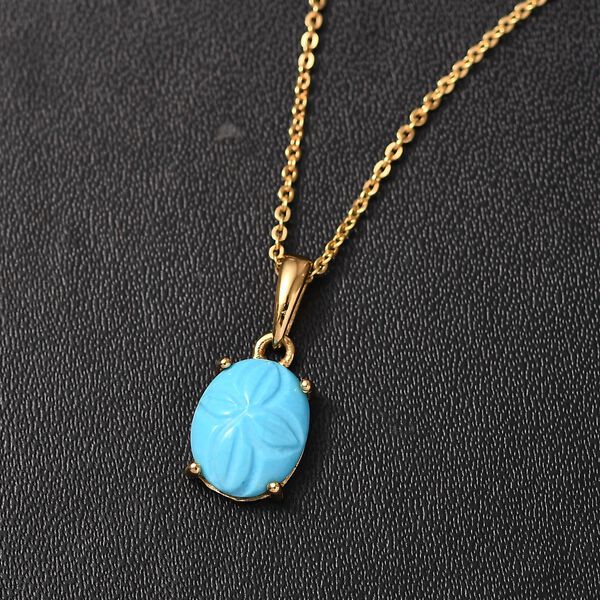 AA Sleeping Beauty T&uuml;rkis Schmuckset 925 Silber 750 Gelb Vergoldet ca. 2,29 ct. image number 2