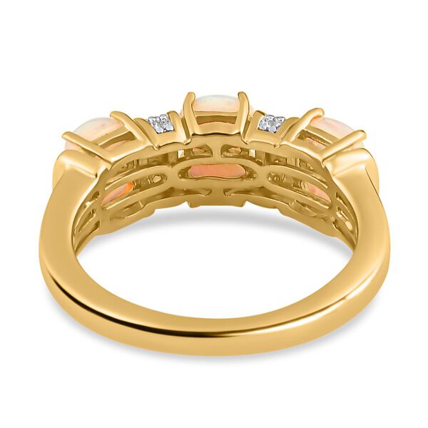 Nat&uuml;rlicher, &auml;thiopischer Welo Opal und Zirkon-Ring - 1,19 ct. image number 6