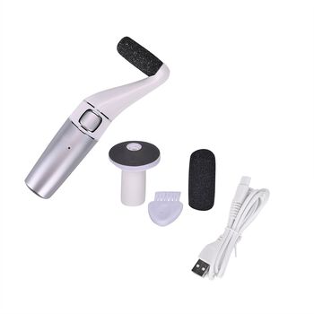 Wiederaufladbarer Fu&szlig;pflege Set, Hornhautentferner mit 3 austauschbaren K&ouml;pfen, grob bis fein