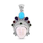 Sleeping Beauty Türkis, Afrikanischer Amethyst Anhänger 925 Silber ca. 4,83 ct.